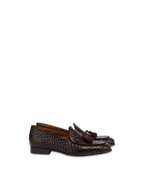 Belgian Shoes Outline In Vitello Stampa Cocco E Crosta T.moro/t.moro