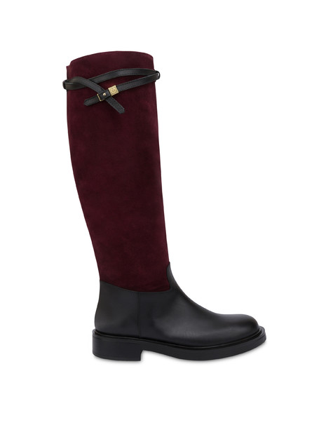 Alba Boot In Calfskin And Split Leather Black/brunello/mud
