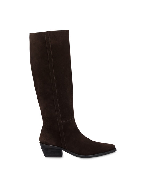 Texas Flair Split Leather Boot Ebony
