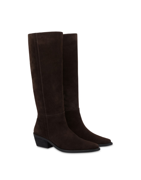 Texas Flair Split Leather Boot Ebony