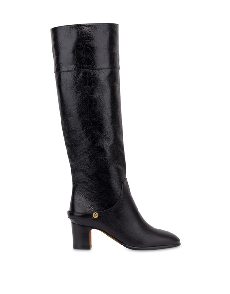 Stivale Jockey In Vitello Nero