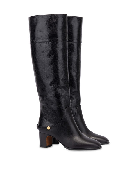 Stivale Jockey In Vitello Nero