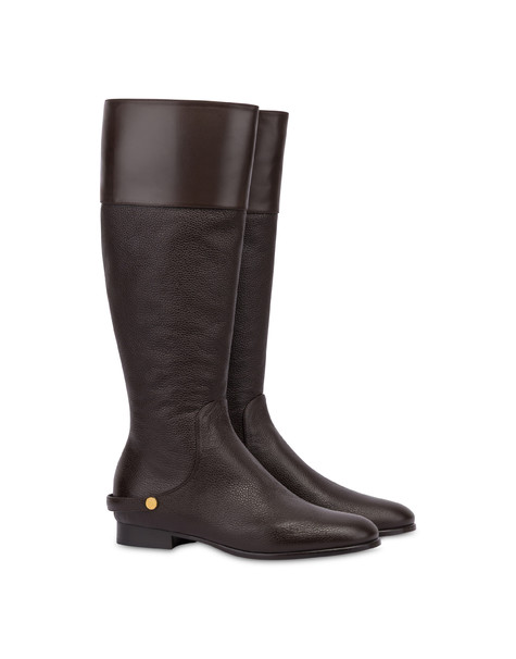 Stivale Jockey Flat In Vitello Bottalato T.moro/t.moro