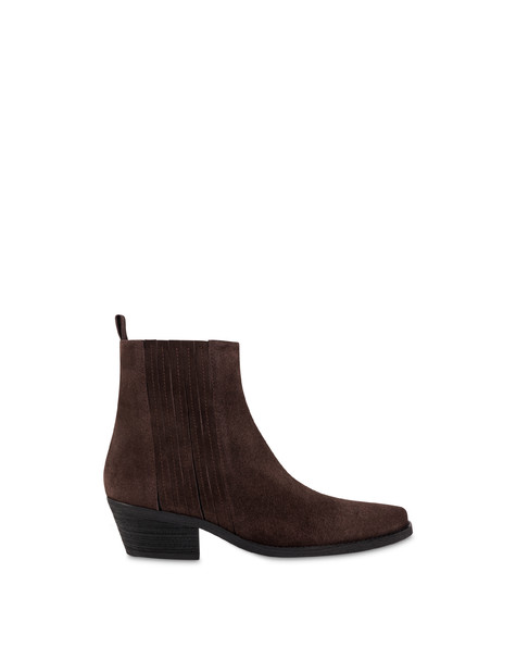 Texas Flare Split Leather Ankle Boot Ebony