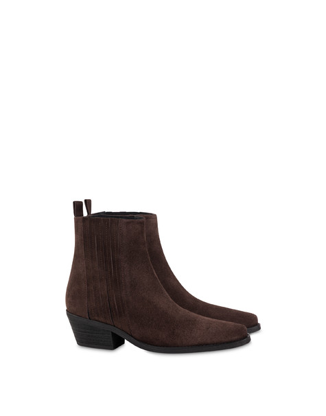 Texas Flare Split Leather Ankle Boot Ebony