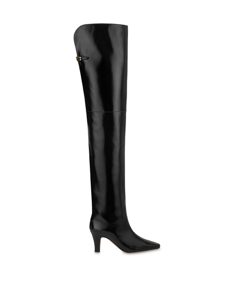 Stivale Muse Over The Knee In Vernice E Camoscio Nero/nero