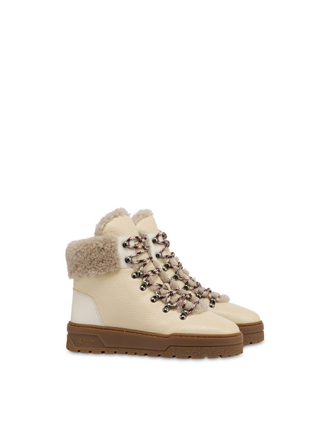 Ice Cracker-stiefel Aus Gewalktem, Gummiertem Kalbsleder Und Lammfell 
