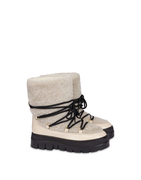Ice Cracker-stiefel Aus Kalbsleder Und Lammfell 