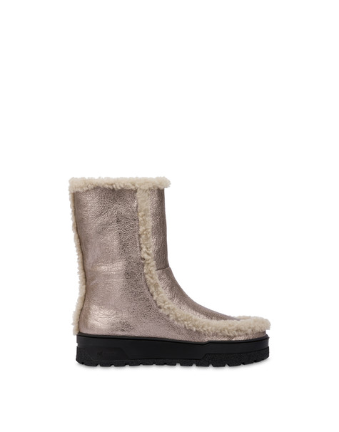 'ice Cracker' Ankle Boots In Metal Goatskin Gun