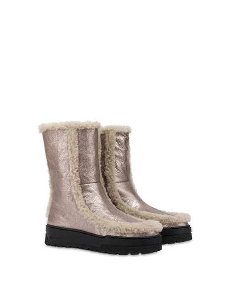 'ice Cracker' Ankle Boots In Metal Goatskin Gun