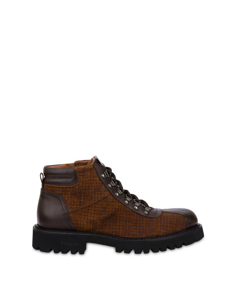 Stiefel „budapest“ Aus Spaltleder Mit Karomuster Und Kalbsleder 