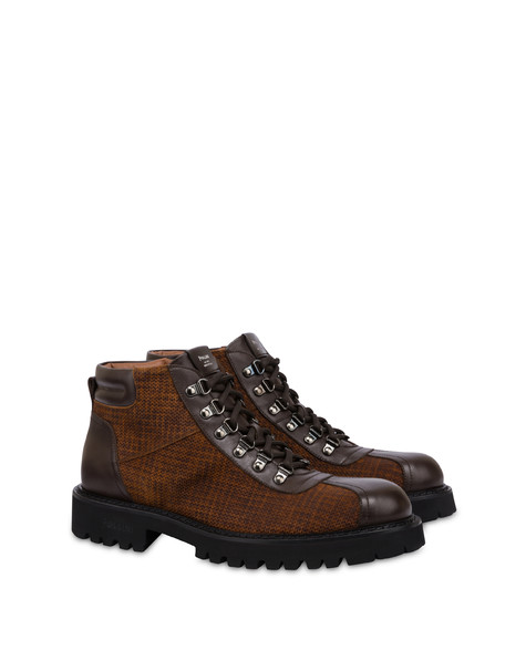 Stiefel „budapest“ Aus Spaltleder Mit Karomuster Und Kalbsleder 