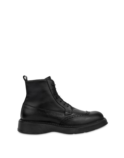 James Ankle Boots In Garnet Calfskin Black/black