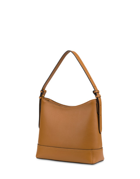Crown Hobo Bag In Grained Vegan Leather Tan