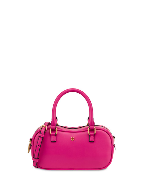 Bon Bon Bowling Bag In Soft Vegan Leather Fuchsia