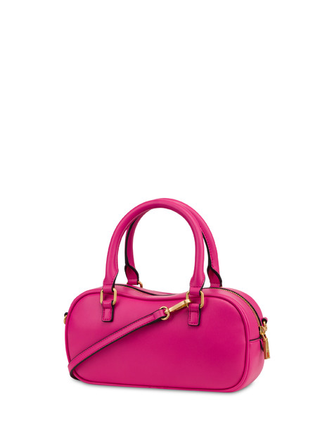 Bon Bon Bowling Bag In Soft Vegan Leather Fuchsia