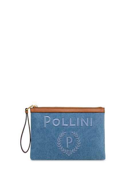 Capri Denim Pouch Blue/hide