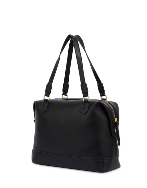 Barrel Bag Crown In Grained Pu Nero