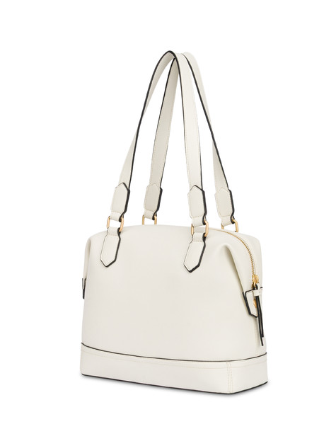 Crown Barrel Bag In Grained Vegan Leather Ivory