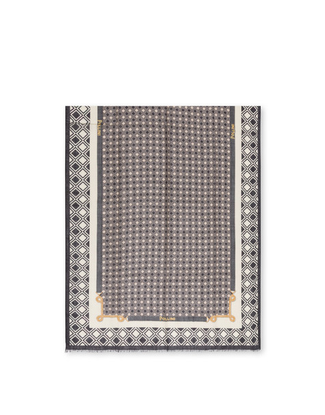 Wollschal Mit Geometrischem Muster 