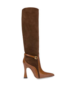 Arco suede leather and python print leather boots Photo 1