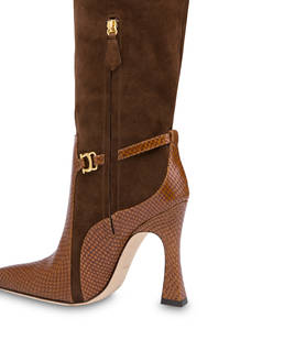 Arco suede leather and python print leather boots Photo 4