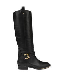 Stivali cavaliere in vitello Buckle Notes Photo 1