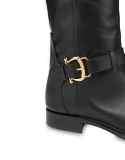 Stivali cavaliere in vitello Buckle Notes Photo 4