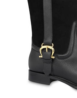 Buckle Notes calfskin and crosta suede riding boots Photo 4