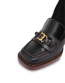 Stivaletti in crosta e pelle stampa pitone Buckle Notes Photo 4
