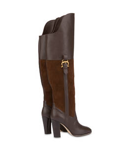 High boots in suede and Cabiria Buckle calfskin Photo 3