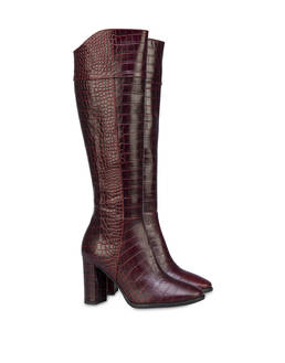 The Woman In Boots crocodile print calfskin boots Photo 2