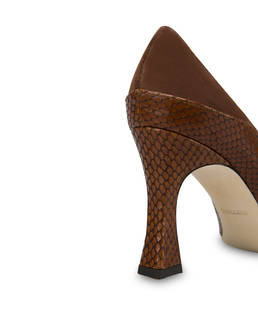 Arco décolleté in split leather and python print leather Photo 5
