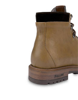 Climber combat boots in crust leather and kidskin Photo 5
