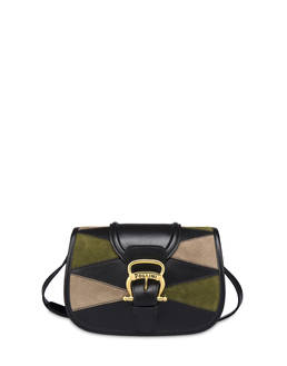 Borsa a tracolla patchwork in crosta e vitello Cabiria Buckle Photo 1