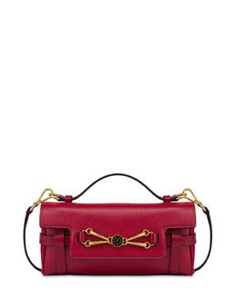 Borsa a spalla in vitello bottalato nero Giulietta Clamp Photo 1
