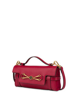 Borsa a spalla in vitello bottalato nero Giulietta Clamp Photo 2