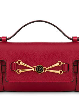 Borsa a spalla in vitello bottalato nero Giulietta Clamp Photo 5