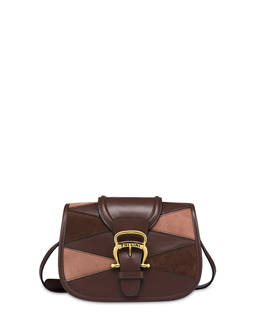 Borsa a tracolla patchwork in crosta e vitello Cabiria Buckle Photo 1