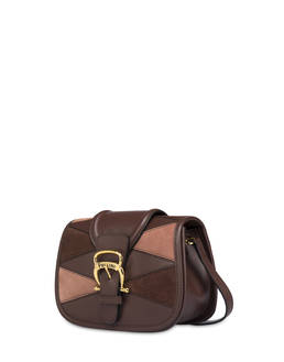 Borsa a tracolla patchwork in crosta e vitello Cabiria Buckle Photo 2