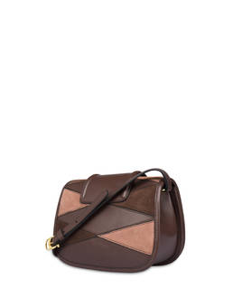 Borsa a tracolla patchwork in crosta e vitello Cabiria Buckle Photo 3