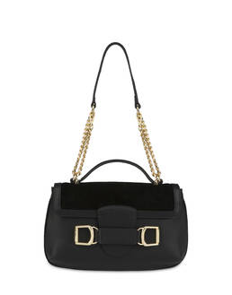 Annabelle handbag in garnet calfskin and suede leather Photo 1