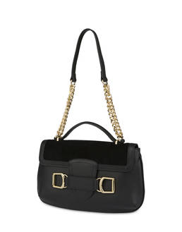 Annabelle handbag in garnet calfskin and suede leather Photo 2