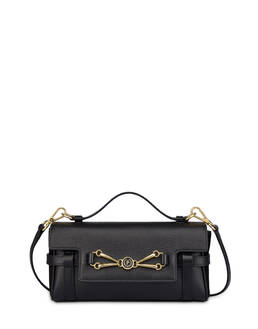 Borsa a spalla in vitello bottalato nero Giulietta Clamp Photo 1