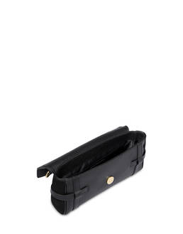 Borsa a spalla in vitello bottalato nero Giulietta Clamp Photo 4