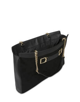 Half-moon shoulder bag in garnet calfskin and Annabelle suede leather Photo 4