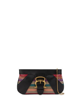 Pochette in vitello ed elaphe multirighe Photo 1