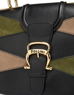 Borsa a mano patchwork in crosta e vitello Cabiria Buckle Photo 5