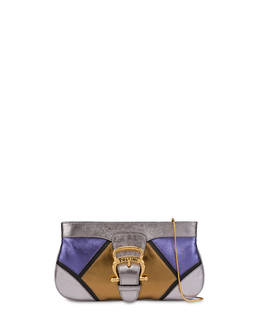 Pochette in nappa laminata con strass Nataly X Pollini Photo 1