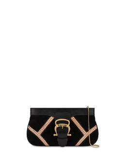 Nataly X Pollini Suede clutch bag with rhinestones Photo 1